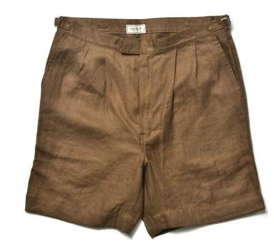 LINEN PLEATED SHORT PANTS