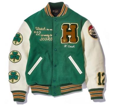 WOOL VARSITY JACKET / SHAMROCKS